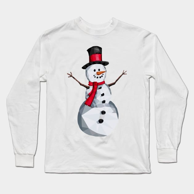 Snowman Long Sleeve T-Shirt by DROLO